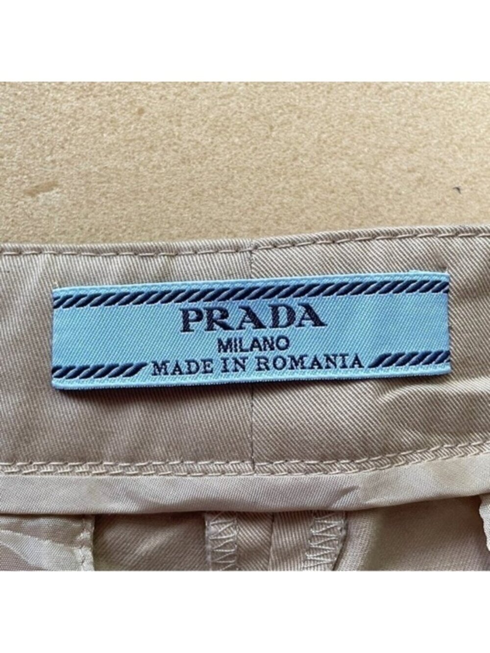 Prada Khaki Straight Leg Cotton Crop Capri Pants - 8 / Medium - Picture 7 of 14